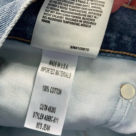 Agolde 90's Jeans Womens 27 Distressed High Rise Straight Leg Made USA - Picture 9 of 10